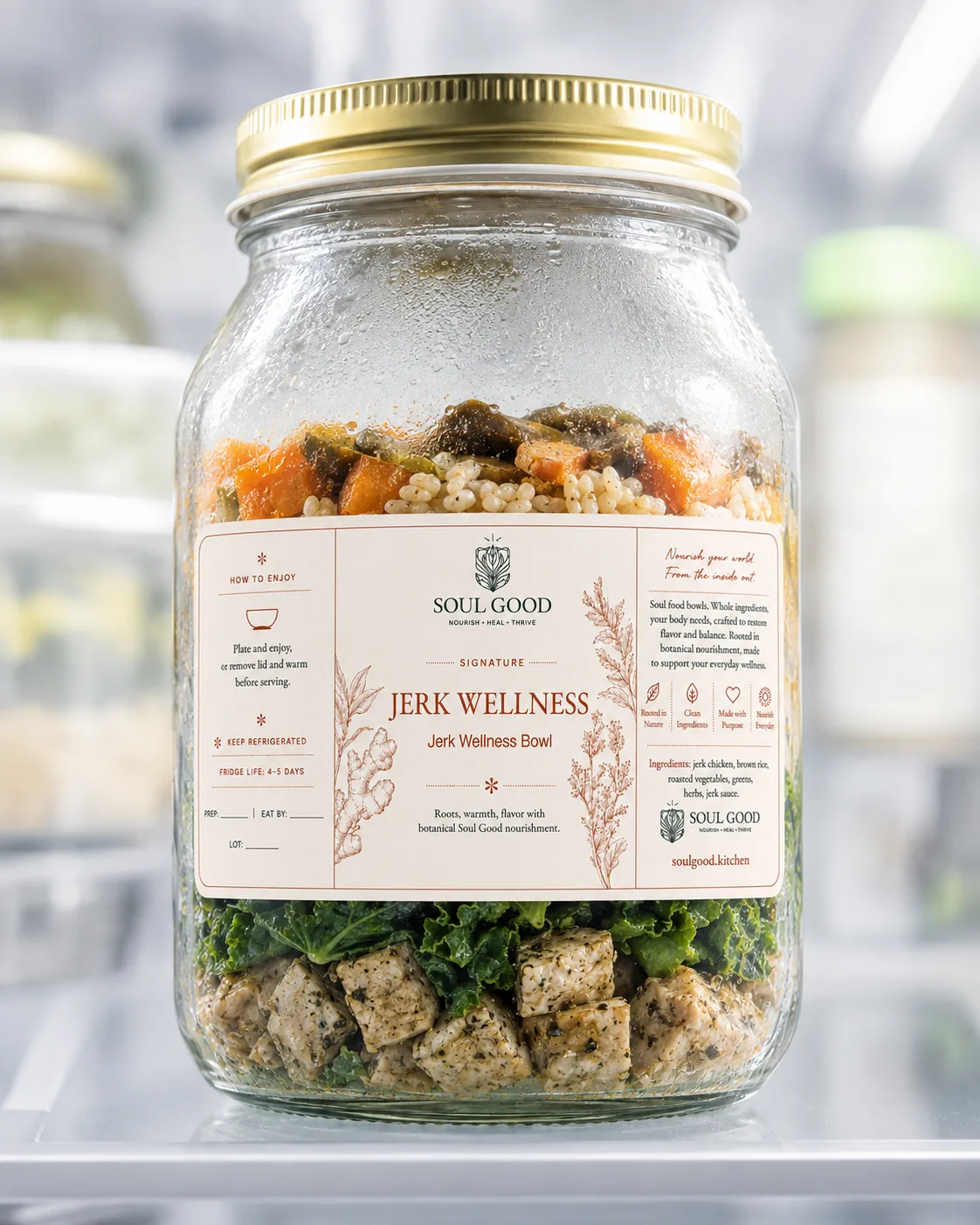 Jerk Wellness Bowl™ in a 32 ounce Soul Good jar